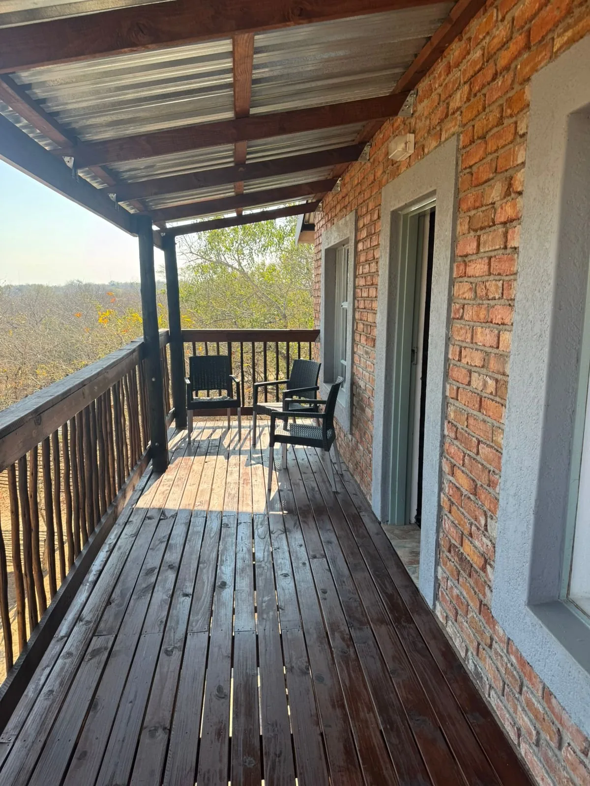 Upstairs balcony overlooking the bushveld
