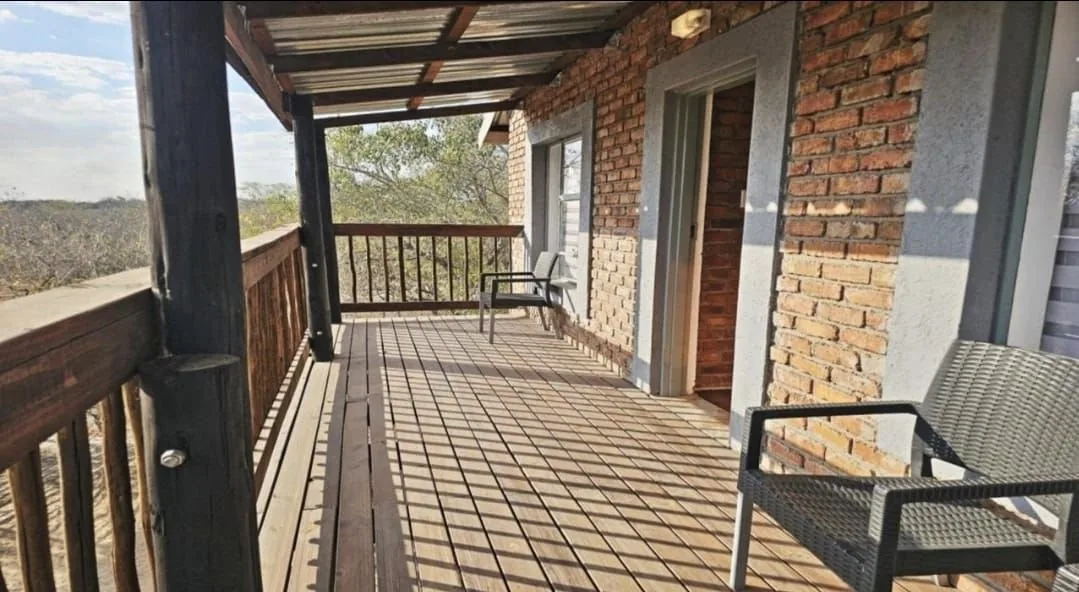 Long timber deck along the upper floor