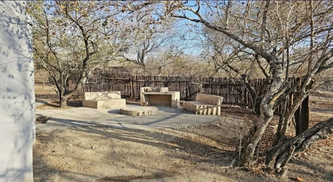 The boma fire circle at Shachar under the trees